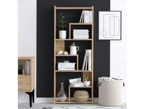 Houten boekenkast "Megg" - 60 x 15 x 150 cm - Eik 2