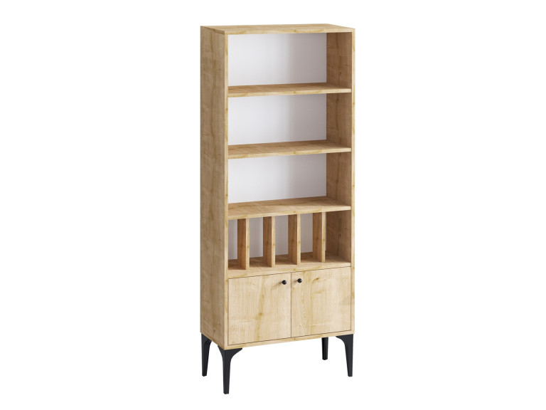 Houten boekenkast "Pollux" - 60 x 30 x 175 cm - Saffier Eik