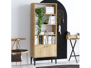Houten boekenkast "Pollux" - 60 x 30 x 175 cm - Saffier Eik 2