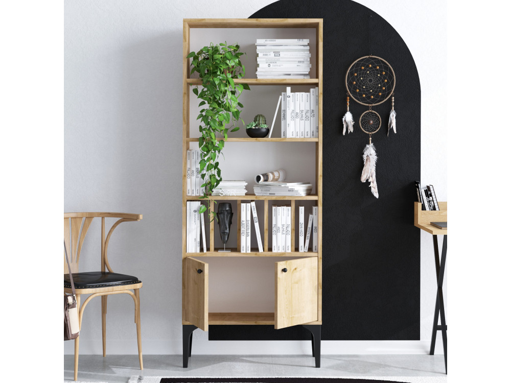 Houten boekenkast "Pollux" - 60 x 30 x 175 cm - Saffier Eik