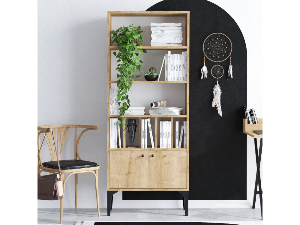 Houten boekenkast "Pollux" - 60 x 30 x 175 cm - Saffier Eik