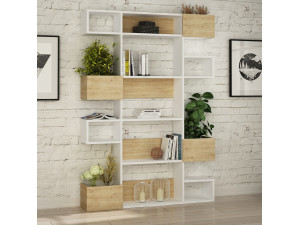 Niho" houten boekenkast 120 x 27 x 171 cm - Wit 2