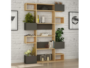 Niho" houten boekenkast 120 x 27 x 171 cm - Eik 2