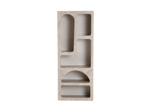Venüs" houten boekenkast 60 x 32 x 150 cm - travertijn marmer