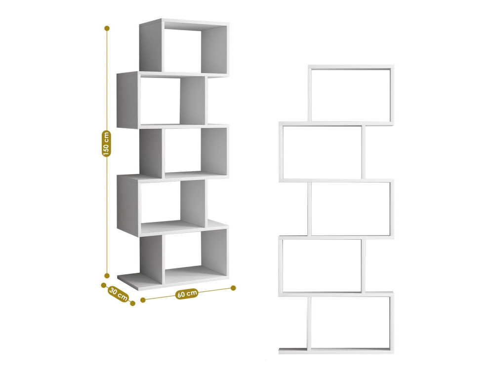 Houten boekenkast "Meric" 60 x 30 x 150 cm - Wit