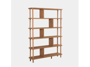 Meta" houten boekenkast - 120 x 28 x 168 cm - Bruin