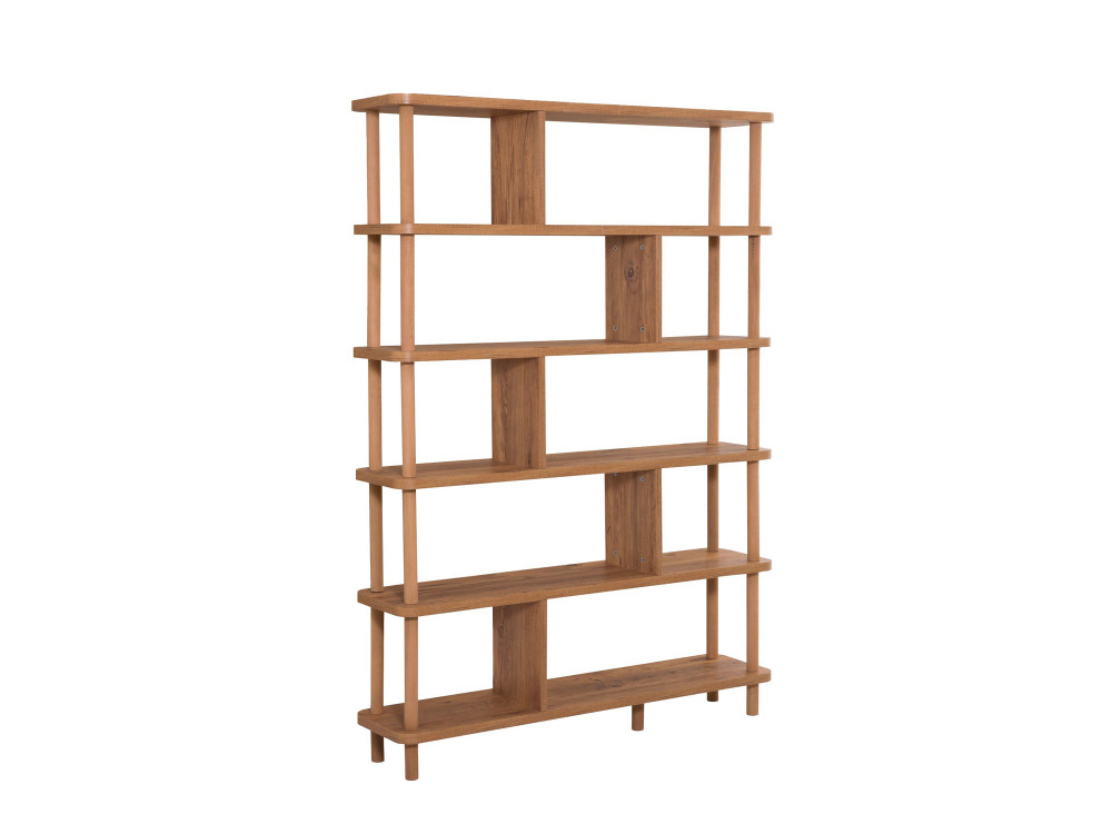 Meta" houten boekenkast - 120 x 28 x 168 cm - Bruin
