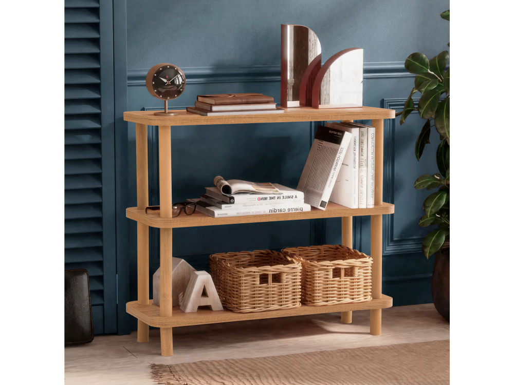 Step" houten boekenkast - 80 x 28 x 75 cm - Bruin