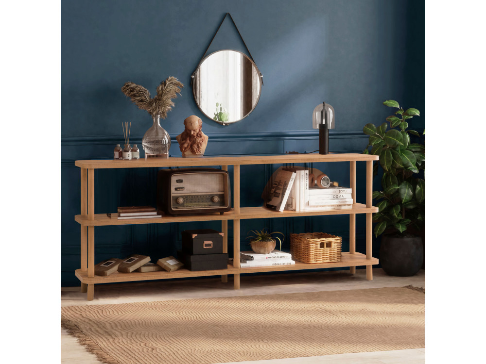 Houten boekenkast "Zen" - 180 x 35 x 75 cm - Bruin