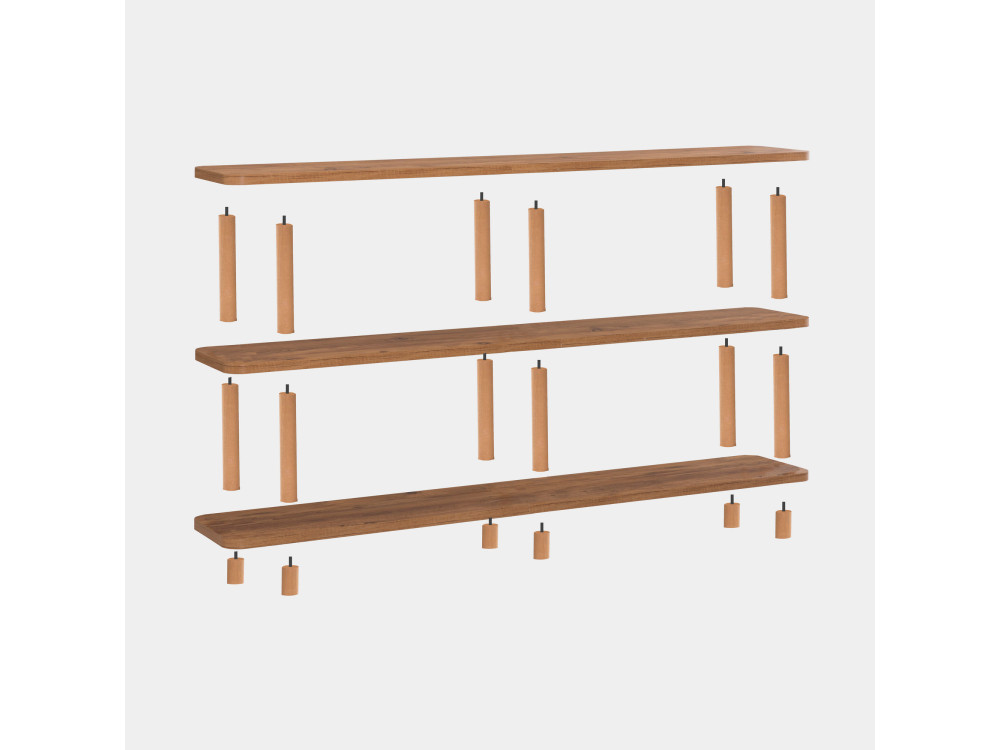 Houten boekenkast "Zen" - 180 x 35 x 75 cm - Bruin