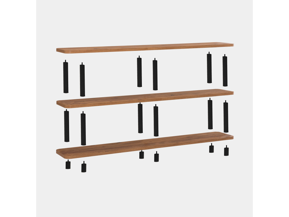 Houten boekenkast "Zen" - 180 x 35 x 75 cm - Zwart