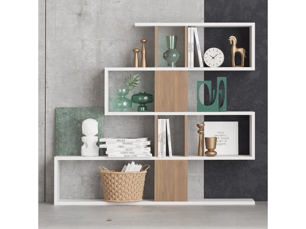 Houten boekenkast "Karlin" - 120 x 20 x 109 cm - Wit