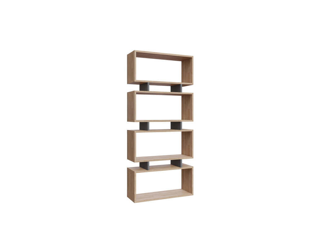 Houten boekenkast "Langdon" - 72 x 25 x 161 cm - Antracietgrijs