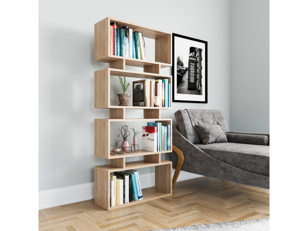 Houten boekenkast "Langdon" - 72 x 25 x 161 cm - Beige