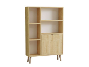 Lumo" houten boekenkast - 80 x 24 x 120 cm - Beige