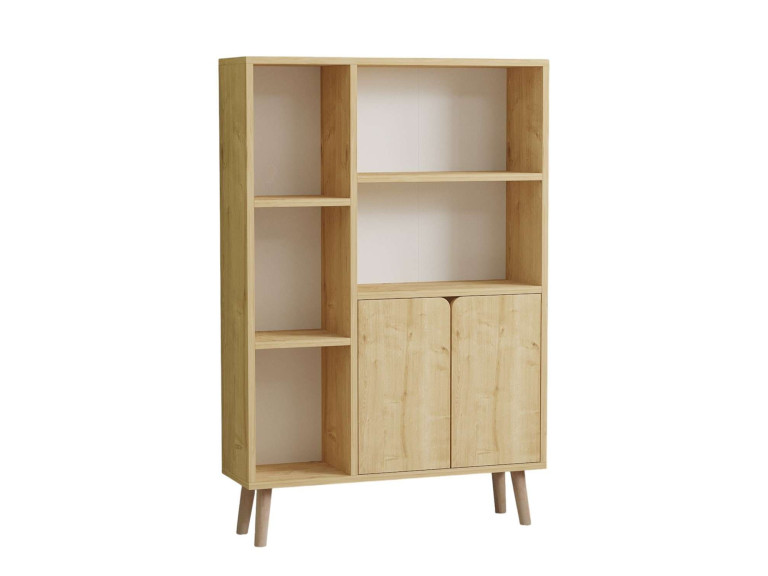 Lumo" houten boekenkast - 80 x 24 x 120 cm - Beige