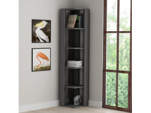 Houten boekenkast "Nati" - 32 x 32 x 161 cm - Antracietgrijs 2
