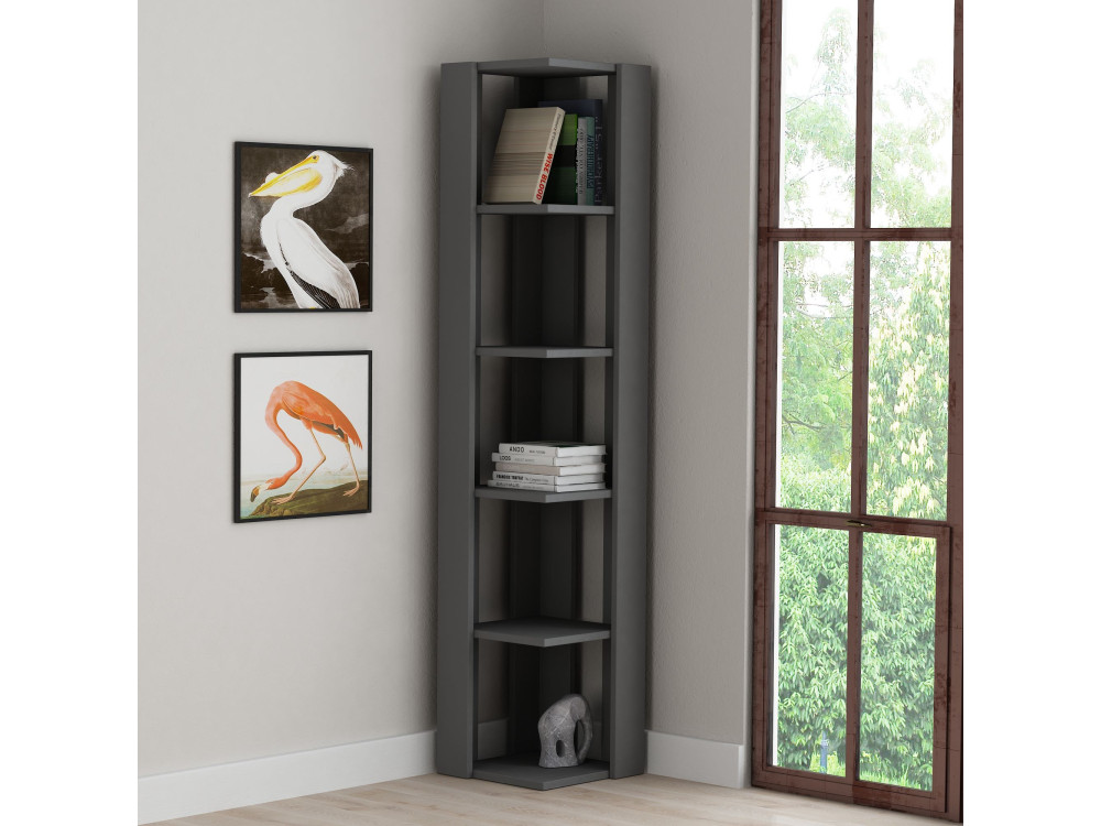 Houten boekenkast "Nati" - 32 x 32 x 161 cm - Antracietgrijs