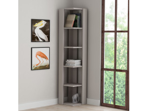 Houten boekenkast "Nati" - 32 x 32 x 161 cm - Licht mokka bruin 2