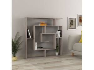 Houten boekenkast "Labirent" - 125 x 22 x 129 cm - Licht mokka bruin 2