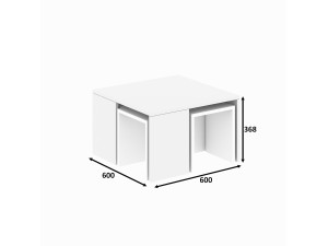Set houten salontafels "Ortanca" - 60 x 60 x 37 cm - Wit