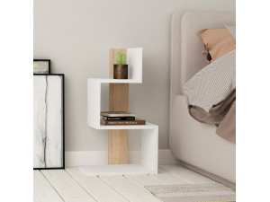 Houten bijzettafel "Rosie" - 42 x 30 x 72 cm - Wit eiken 2