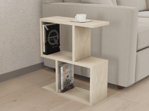 Houten bijzettafel "Zet" - 45 x 17 x 51 cm - Travertin 2