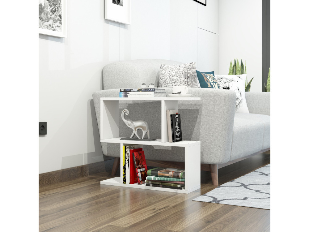 Houten bijzettafel "Lale" - 60 x 20 x 55 cm - Wit