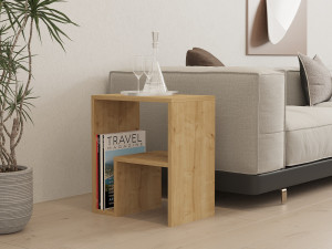 Houten bijzettafel "Yepa" - 45 x 29 x 51 cm - Saffier Eik 2