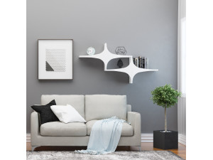 Houten wandplank "Susen" - 135 x 20 x 69 cm - Wit 2