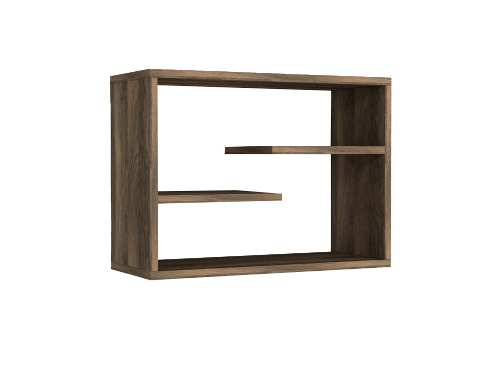 Houten wandplank "Tino" - 60 x 19 x 44 cm - Notelaar