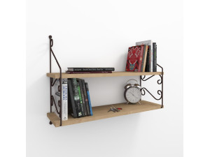Houten wandplank "Seramoni" - 72 x 22 x 51 cm - Eik 2
