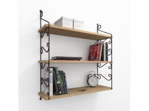 Seramoni" houten wandplank 72 x 20 x 80 cm - Eik 2