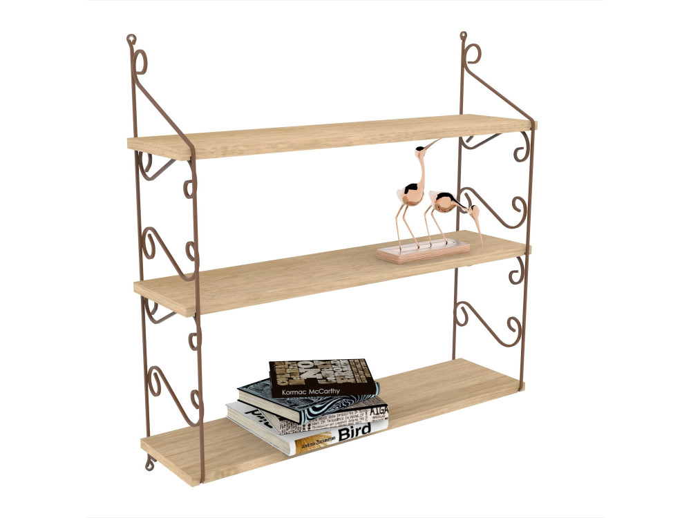 Seramoni" houten wandplank 72 x 20 x 80 cm - Eik