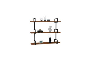 Houten wandplank "Uras" - 87 x 22 x 76 cm - Notelaar