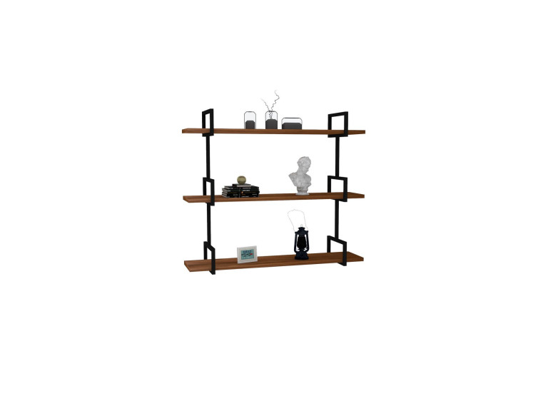 Houten wandplank "Uras" - 87 x 22 x 76 cm - Notelaar