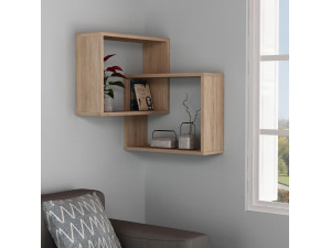 Houten wandplank "Ring" - 68 x 60 x 68 cm - Eik Sonoma 2