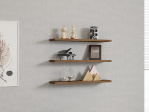 Houten wandplank "Boss" - 60 x 1 x 14 cm - Notelaar 2