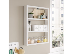 Houten wandplank "PR1" - 43 x 9 x 60 cm - Wit 2