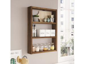 PR1" houten wandplank - 43 x 9 x 60 cm - Notelaar 2