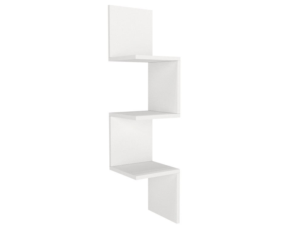 Houten wandplank "Corner" - 25 x 25 x 105 cm - Wit