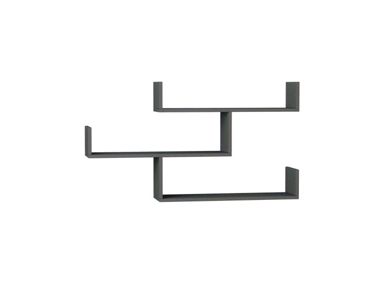 Tibet" houten wandplank - 120 x 22 x 67 cm - Antraciet