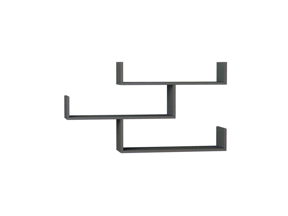 Tibet" houten wandplank - 120 x 22 x 67 cm - Antraciet