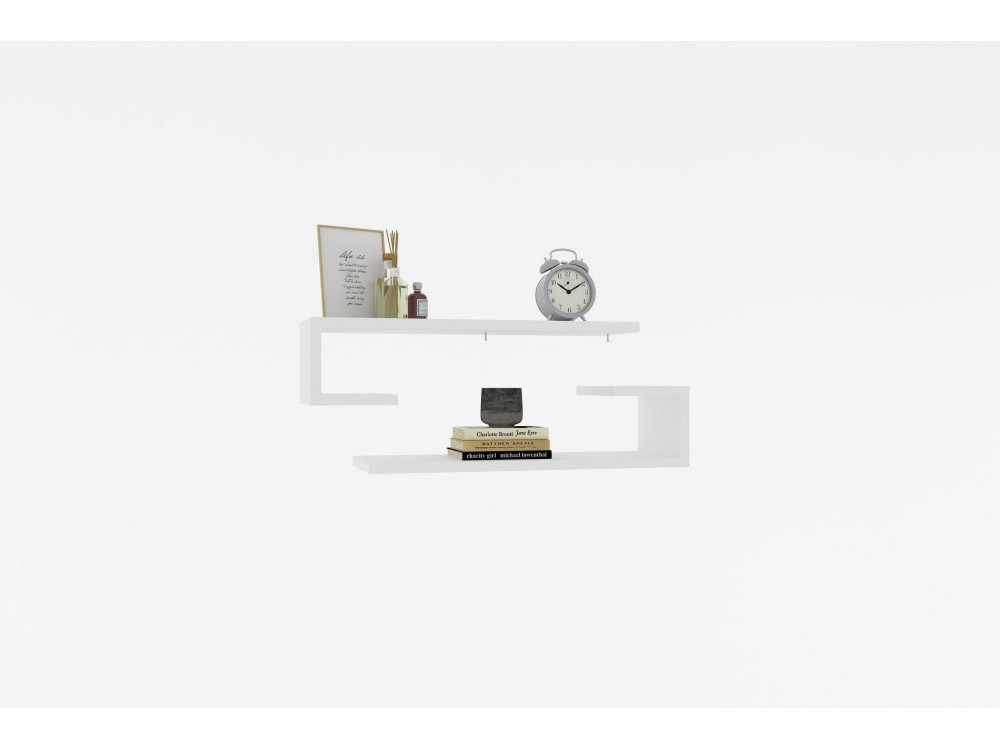 Houten wandplank "Eldo" - 60 x 19 x 15 cm - Wit
