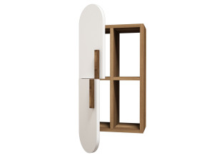 Houten wandplank "Rose" - 35 x 22 x 60 cm - Notenwit