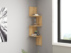 Houten wandplank "Zikzak" - 25 x 25 x 105 cm - Saphir 2