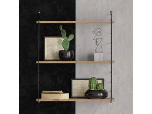Houten wandplank "Armoni" - 72 x 20 x 85 cm - Notenhout 2