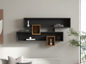 Houten wandplank "Karen" - 120 x 22 x 75 cm - NotelaarAntheciet 2