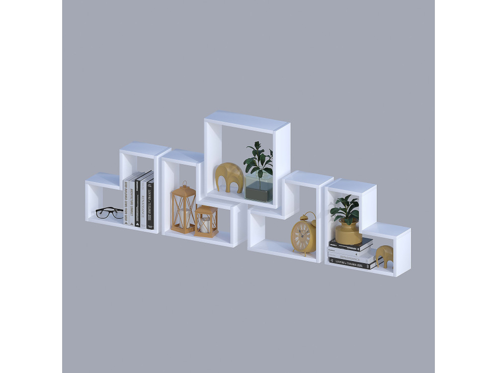 Houten wandplank "Elitra" - 180 x 15 x 59 cm - Wit