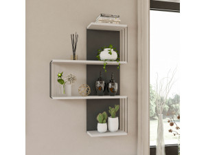 Houten wandplank "Cambel" - 64 x 19 x 96 cm - Wit 2